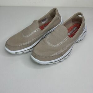 Skechers Go Walk Women's Beige Slip On Sneakers Size 5.5